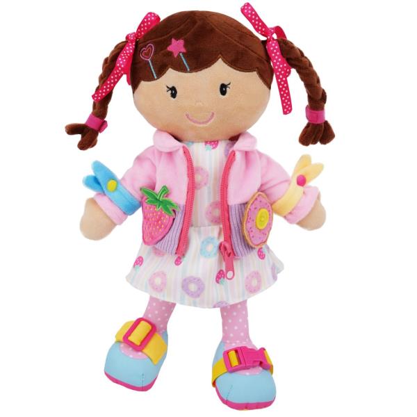 这款教育毛绒娃娃教会孩子穿衣技巧。— junegardentoys.com
